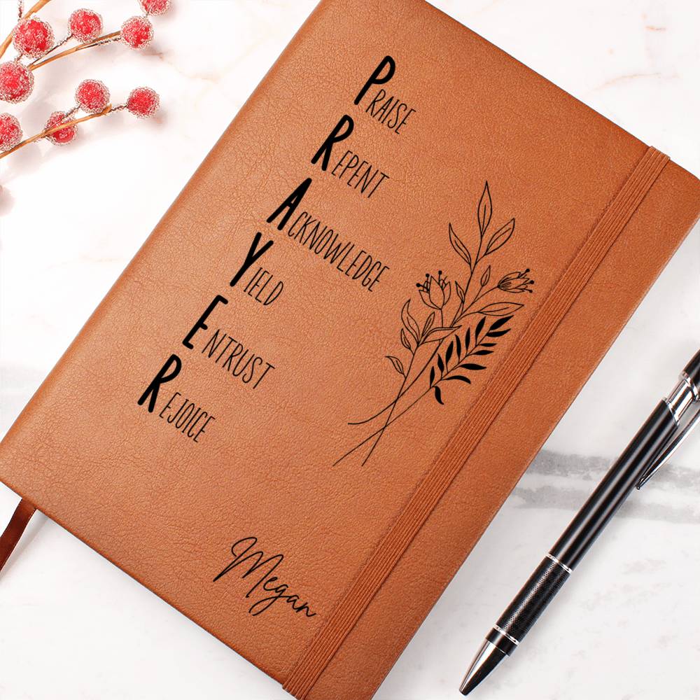 PRAYER Acronym Personalized Leather Prayer Journal