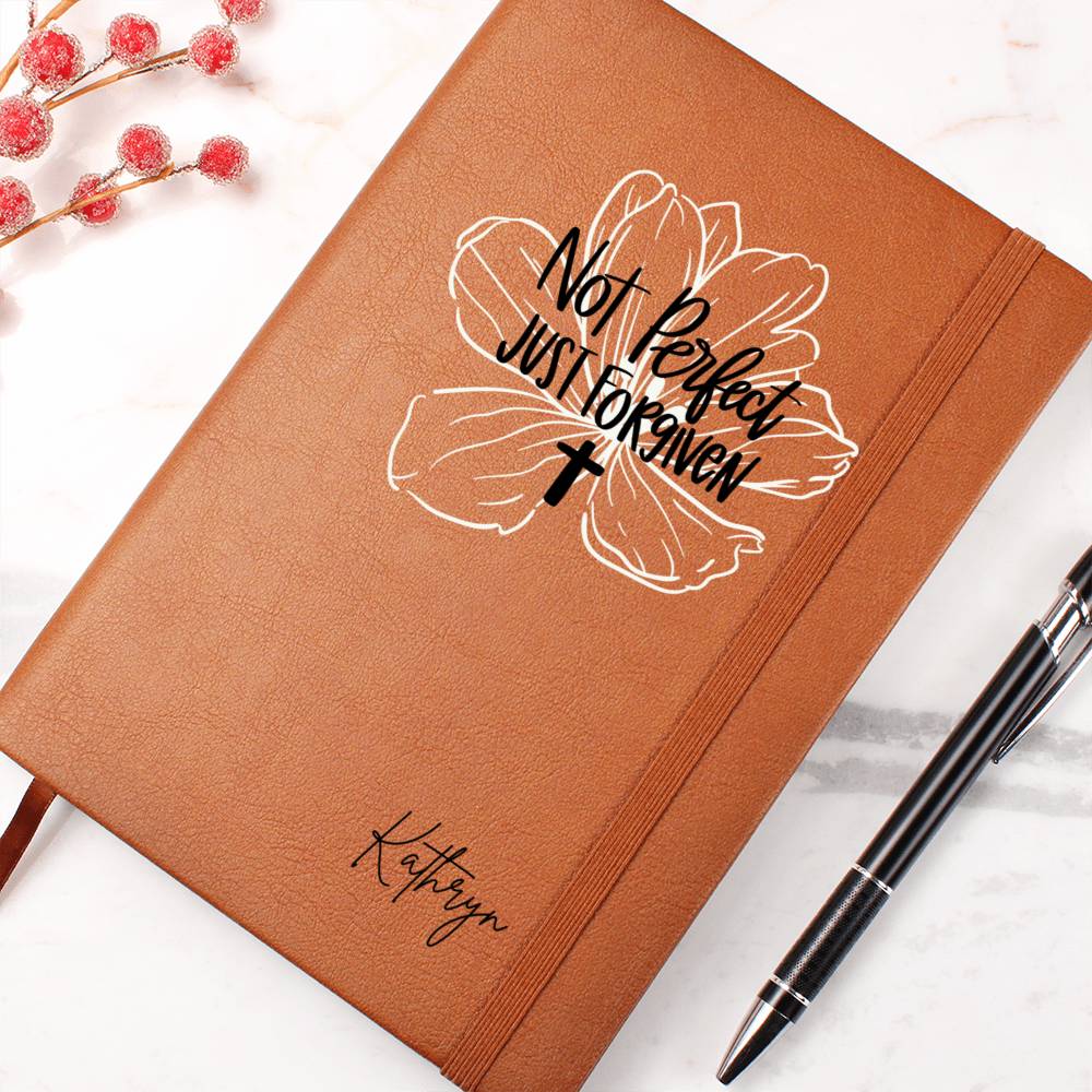 Not Perfect Just Forgiven Personalized Leather Prayer Journal