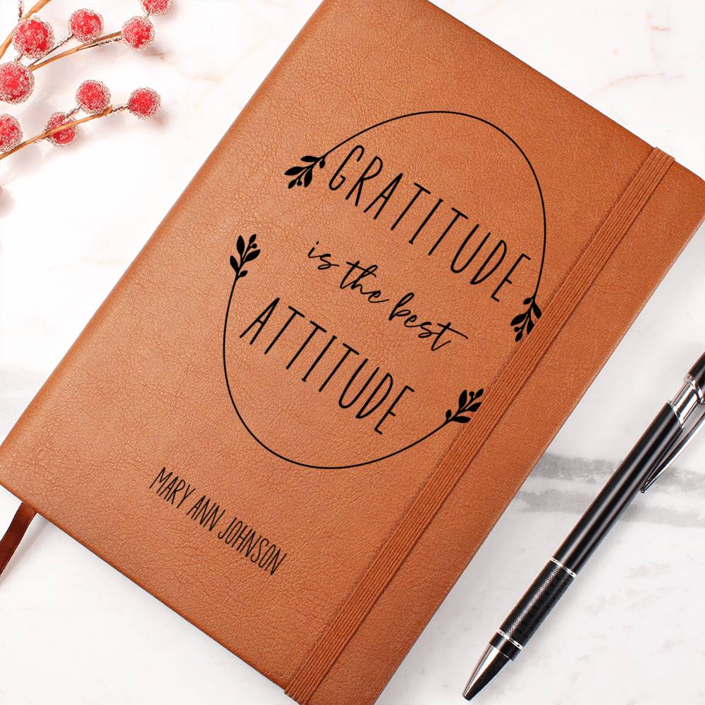 Gratitude is the Best Attitude Personalized Leather Gratitude Journal