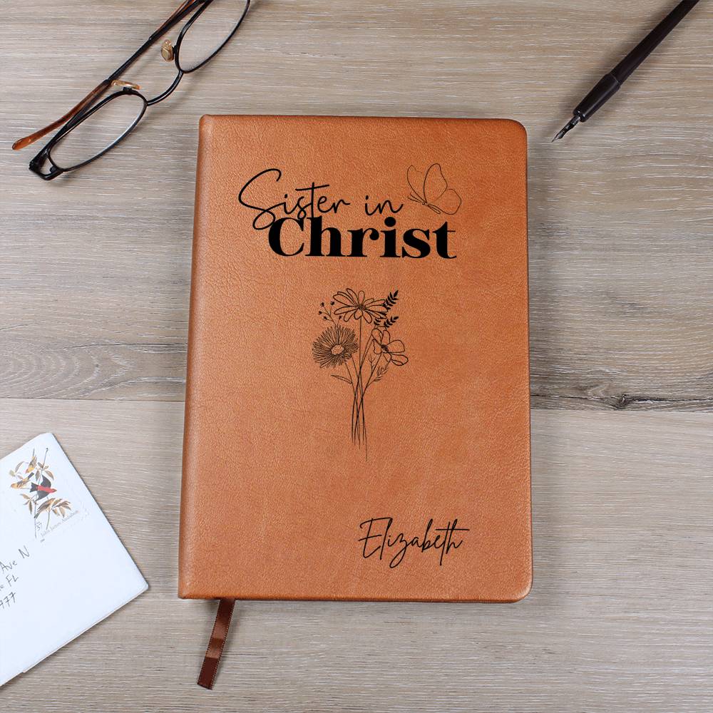 Sister in Christ Personalized Leather Journal