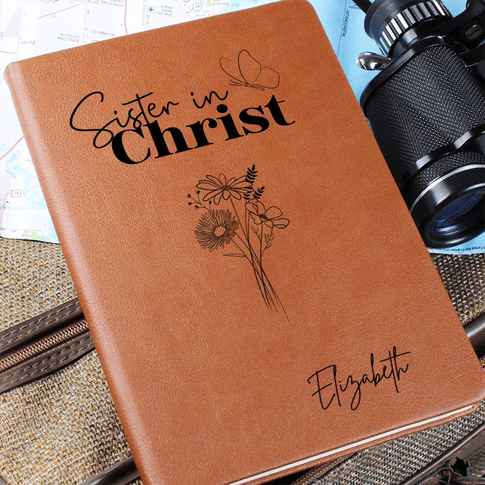 Sister in Christ Personalized Leather Journal