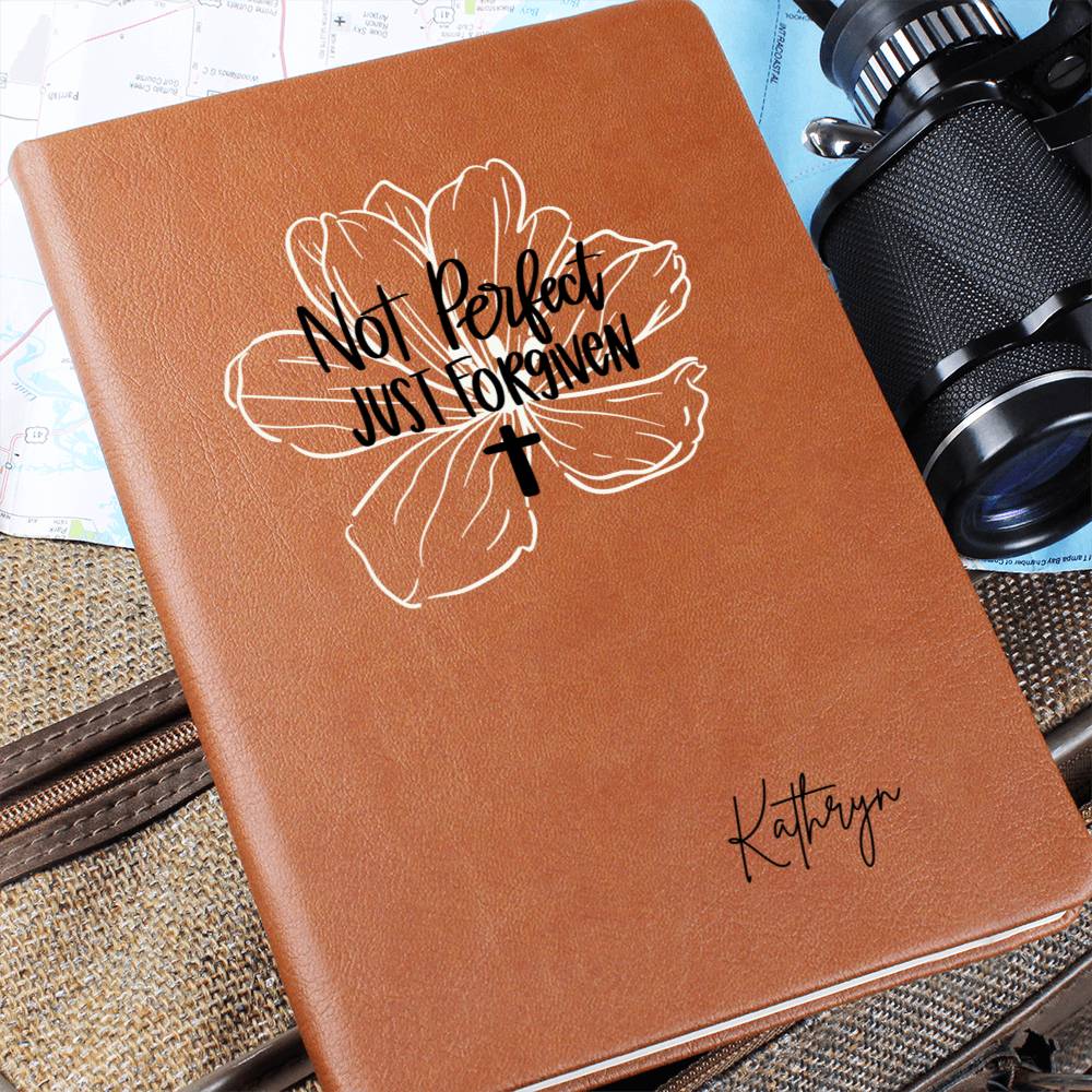 Not Perfect Just Forgiven Personalized Leather Prayer Journal