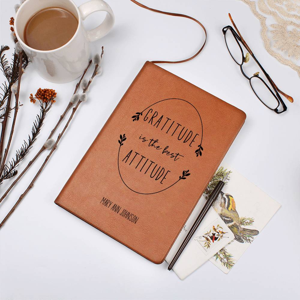Gratitude is the Best Attitude Personalized Leather Gratitude Journal