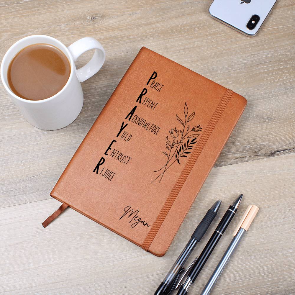 PRAYER Acronym Personalized Leather Prayer Journal