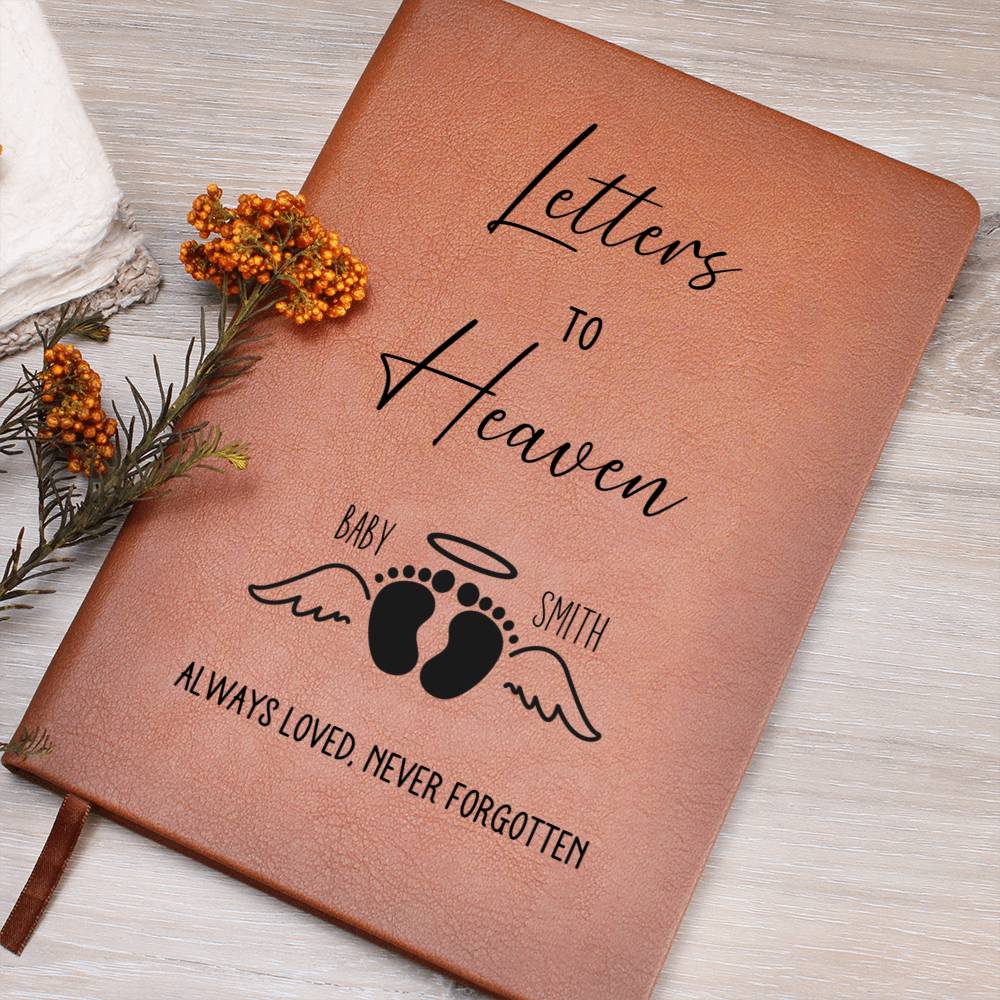 Letters to Heaven Infant Loss Personalized Leather Journal
