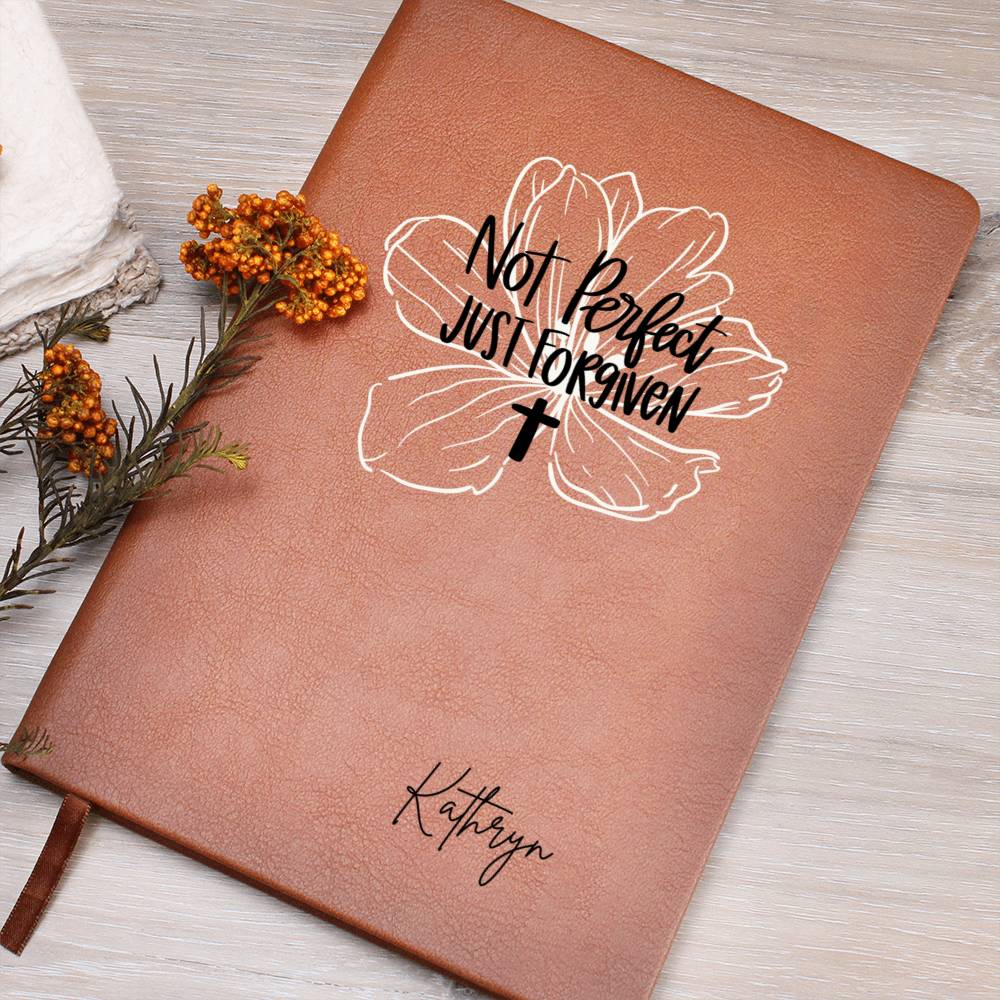 Not Perfect Just Forgiven Personalized Leather Prayer Journal