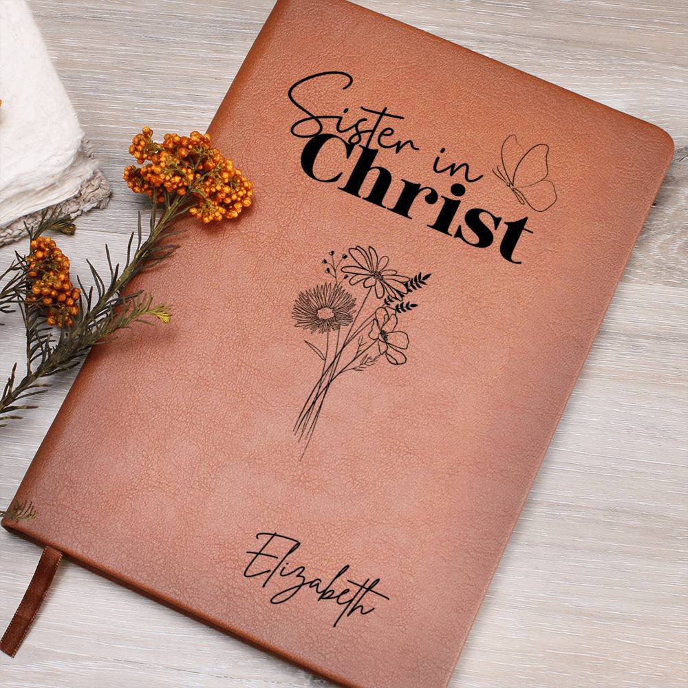 Sister in Christ Personalized Leather Journal