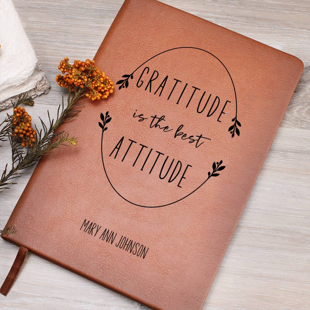Gratitude is the Best Attitude Personalized Leather Gratitude Journal