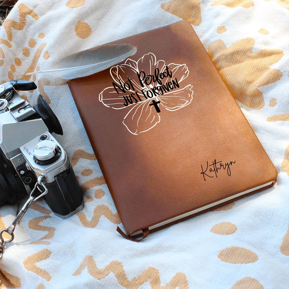Not Perfect Just Forgiven Personalized Leather Prayer Journal
