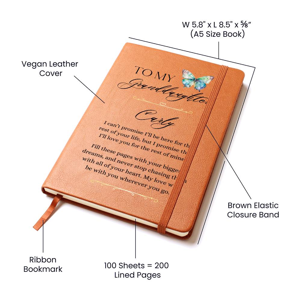 To My Granddaughter Personalized Message Journal