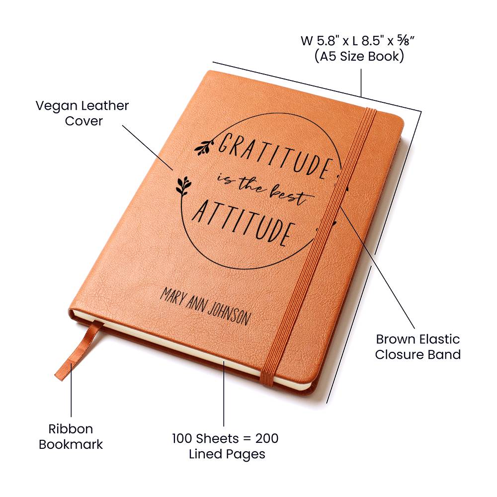 Gratitude is the Best Attitude Personalized Leather Gratitude Journal