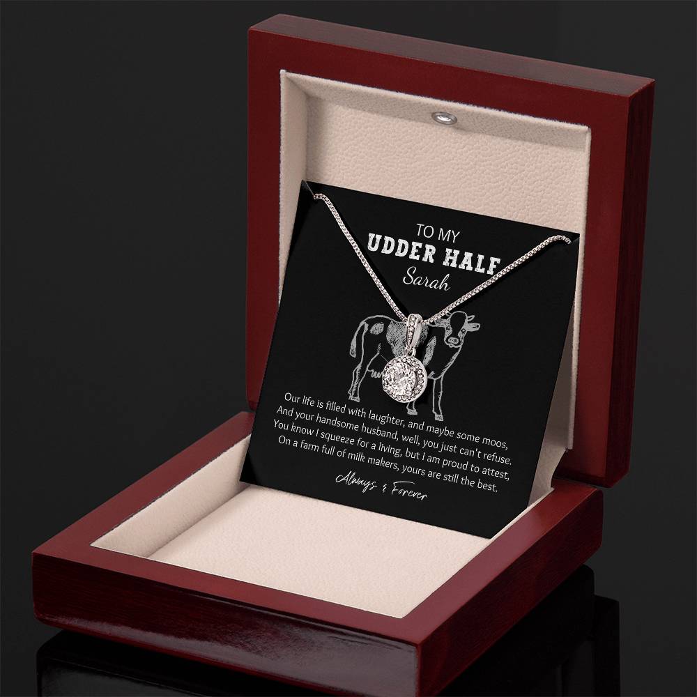 My Udder Half Cattle Farming Personalized Eternal Hope Necklace