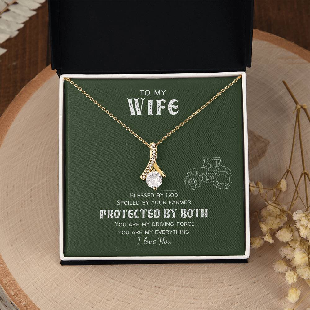 Protected by Both Farm Wife Personalized Alluring Beauty Necklace