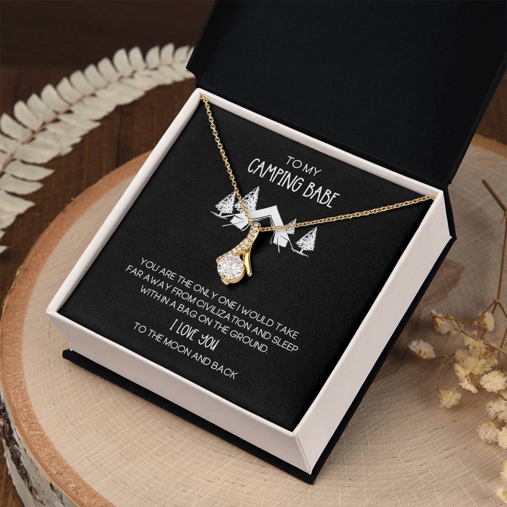 Camping Babe Funny Love Alluring Beauty Necklace