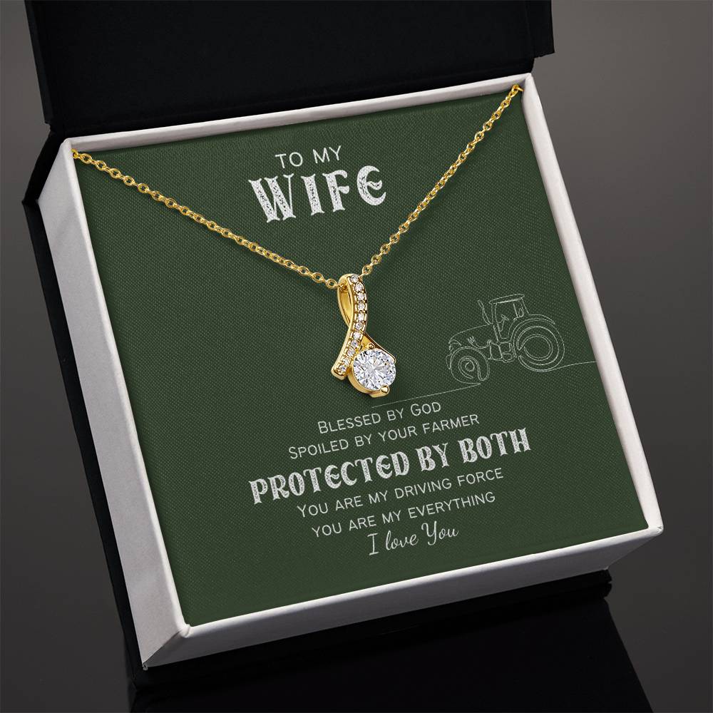 Protected by Both Farm Wife Personalized Alluring Beauty Necklace