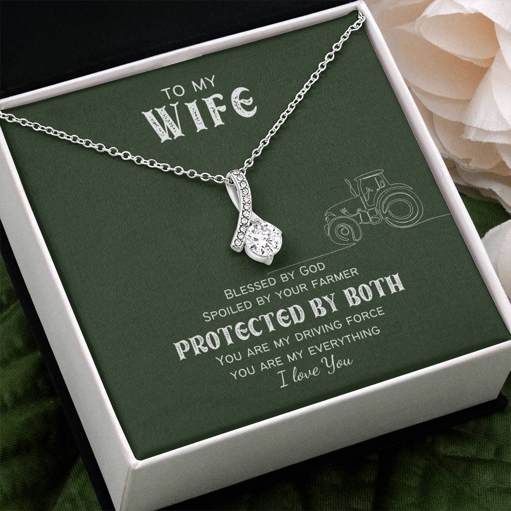 Protected by Both Farm Wife Personalized Alluring Beauty Necklace
