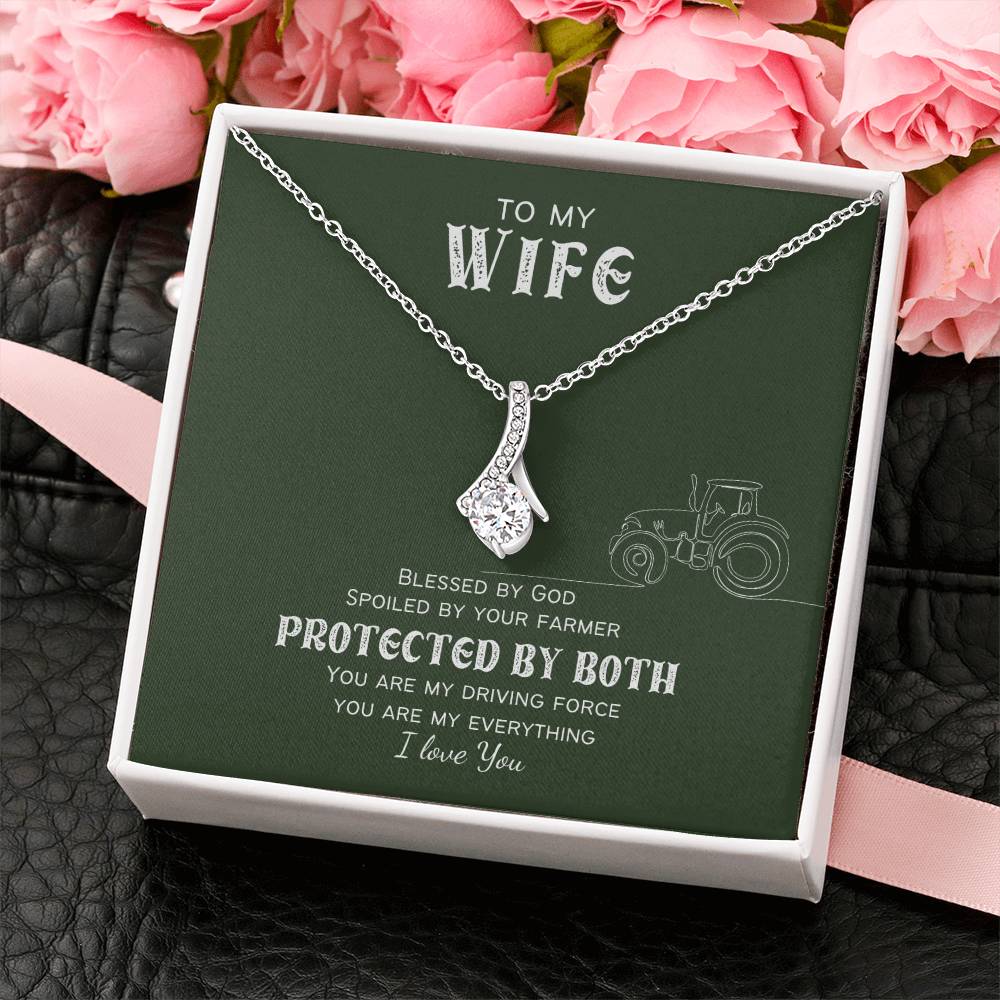 Protected by Both Farm Wife Personalized Alluring Beauty Necklace