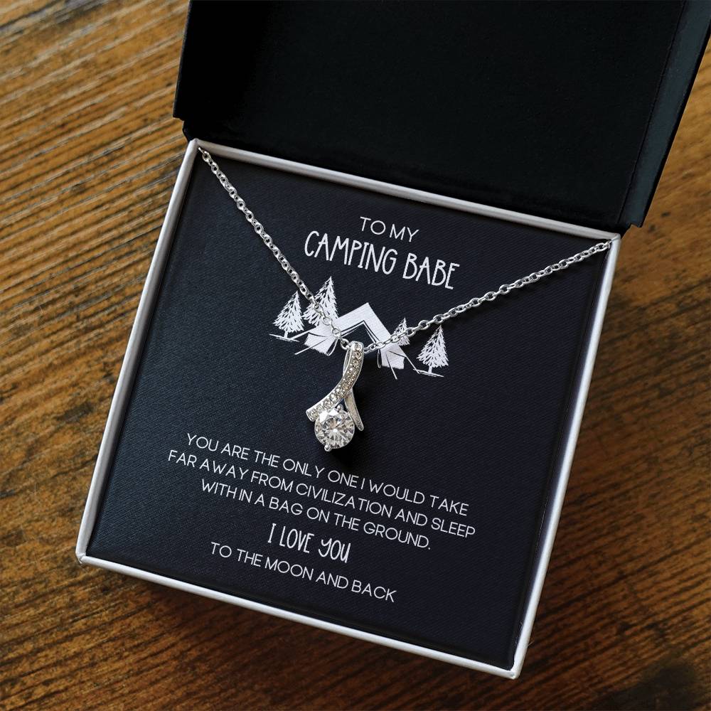 Camping Babe Funny Love Alluring Beauty Necklace