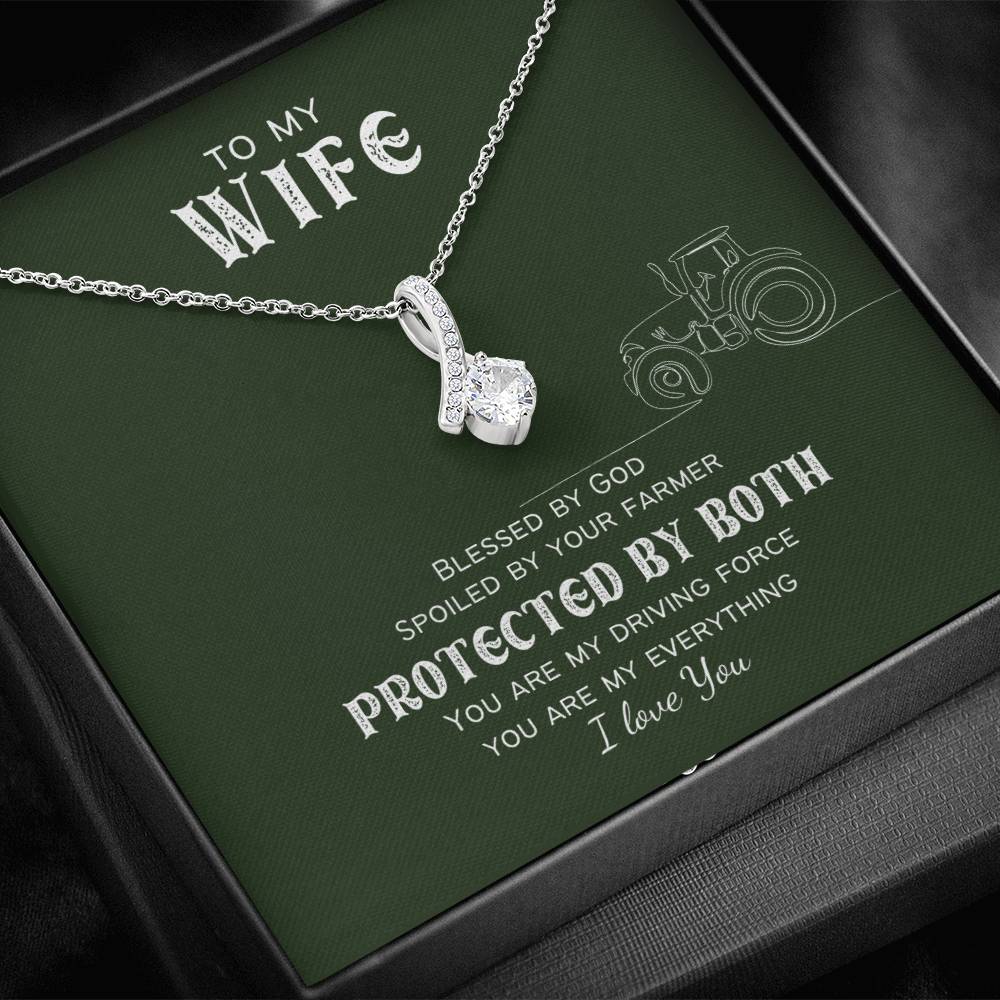Protected by Both Farm Wife Personalized Alluring Beauty Necklace