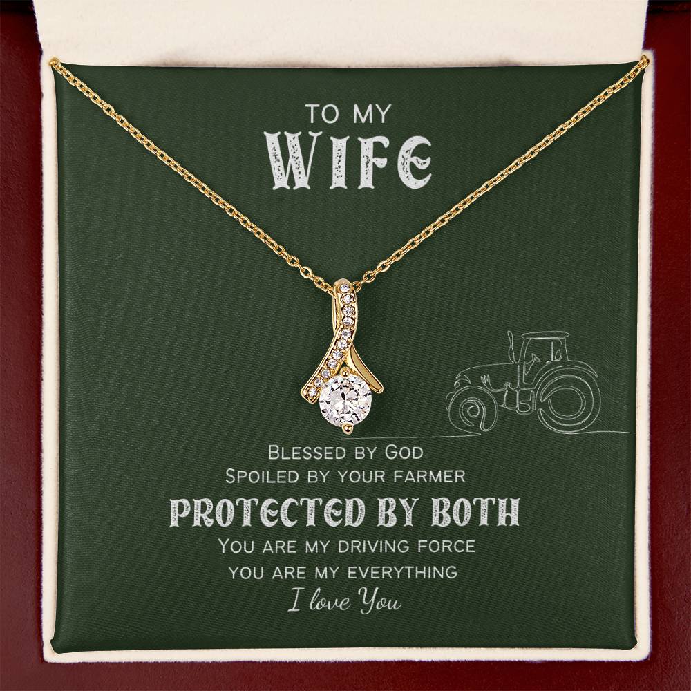 Protected by Both Farm Wife Personalized Alluring Beauty Necklace