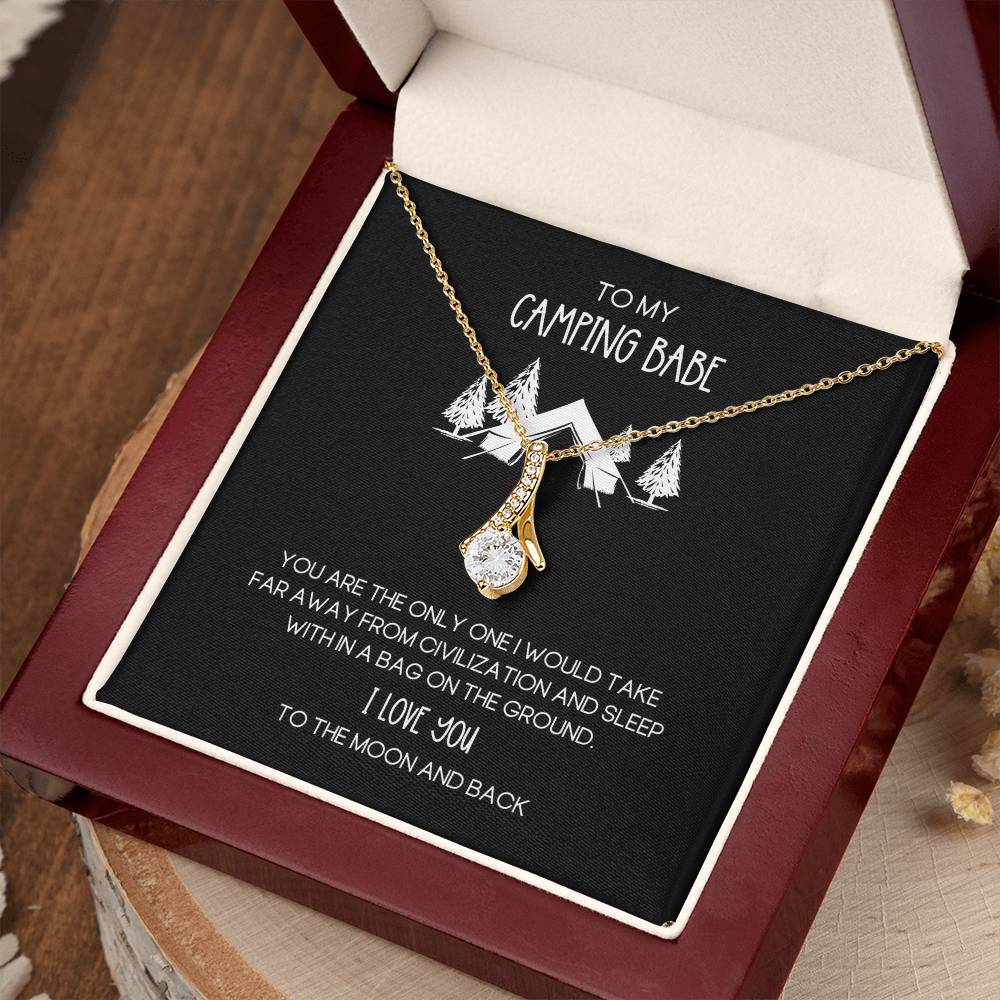 Camping Babe Funny Love Alluring Beauty Necklace