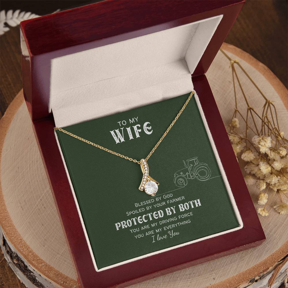 Protected by Both Farm Wife Personalized Alluring Beauty Necklace