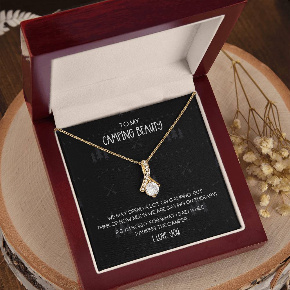 Camping Humor Camping Beauty Alluring Beauty Necklace