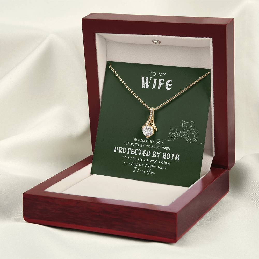 Protected by Both Farm Wife Personalized Alluring Beauty Necklace
