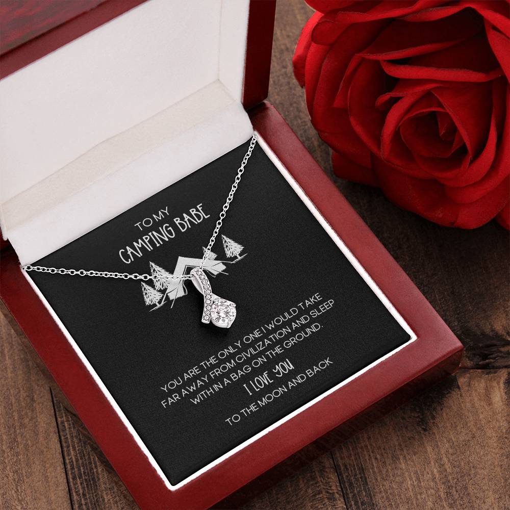 Camping Babe Funny Love Alluring Beauty Necklace