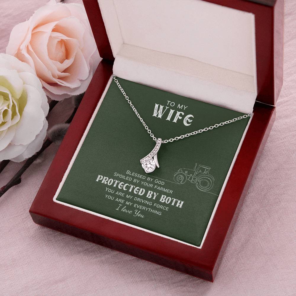 Protected by Both Farm Wife Personalized Alluring Beauty Necklace