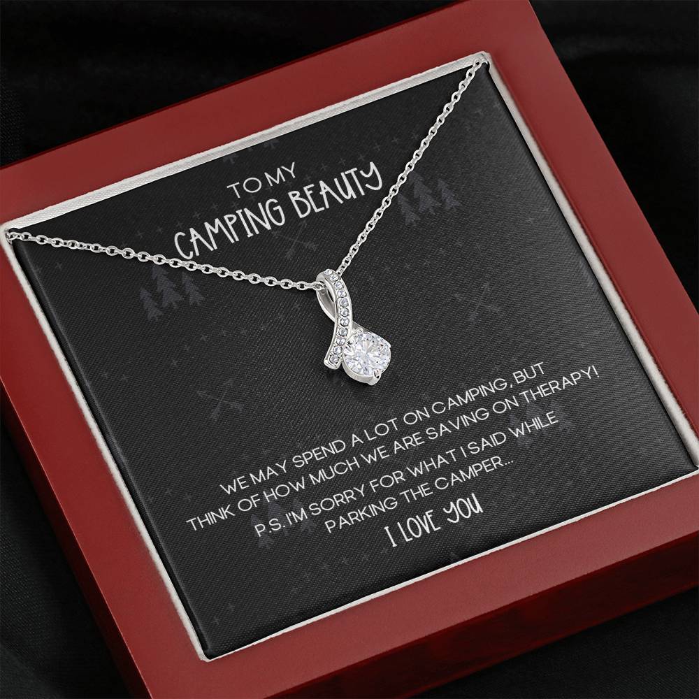 Camping Humor Camping Beauty Alluring Beauty Necklace