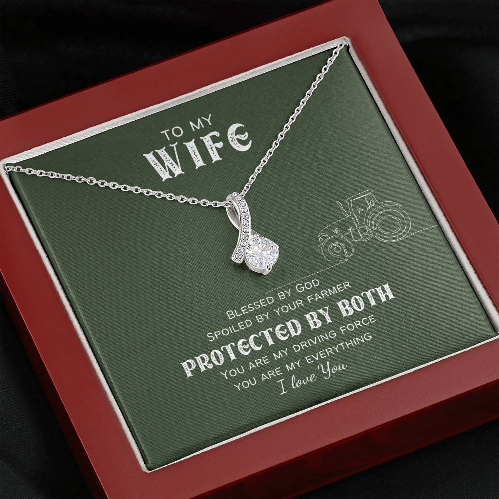 Protected by Both Farm Wife Personalized Alluring Beauty Necklace