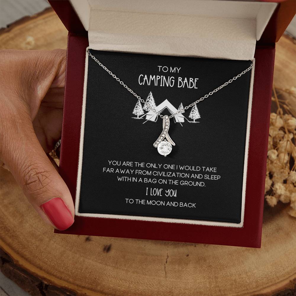Camping Babe Funny Love Alluring Beauty Necklace