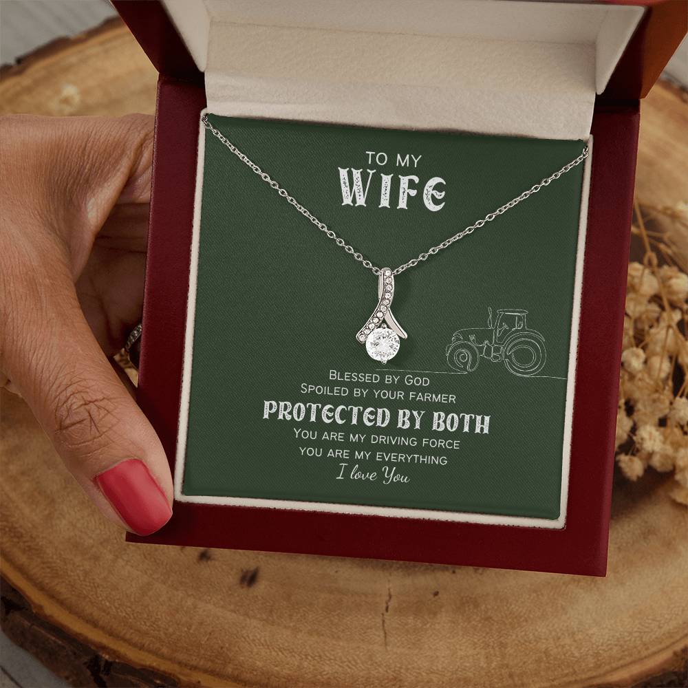 Protected by Both Farm Wife Personalized Alluring Beauty Necklace