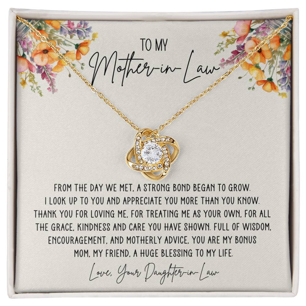 Mother in Law Bonus Mom Love Knot Necklace from Daughter in Law