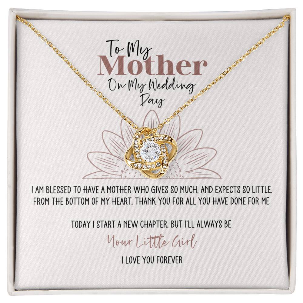 Sunflower Wedding Day Mother Personalized Love Knot Necklace
