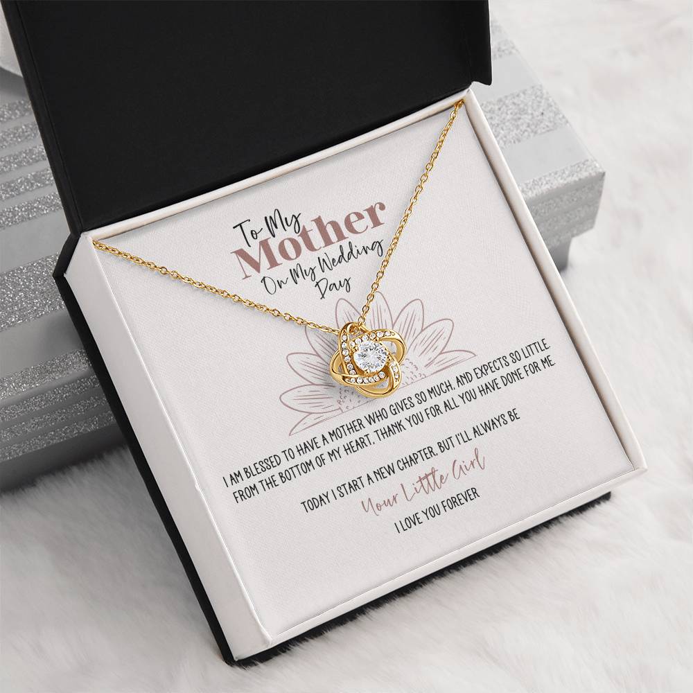 Sunflower Wedding Day Mother Personalized Love Knot Necklace