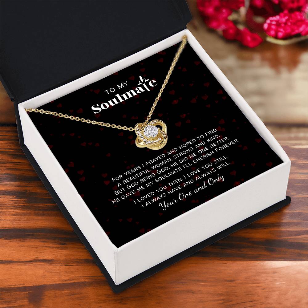 To My Soulmate Christian Love Poem Personalized Love Knot Necklace