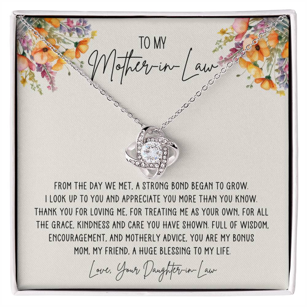 Mother in Law Bonus Mom Love Knot Necklace from Daughter in Law