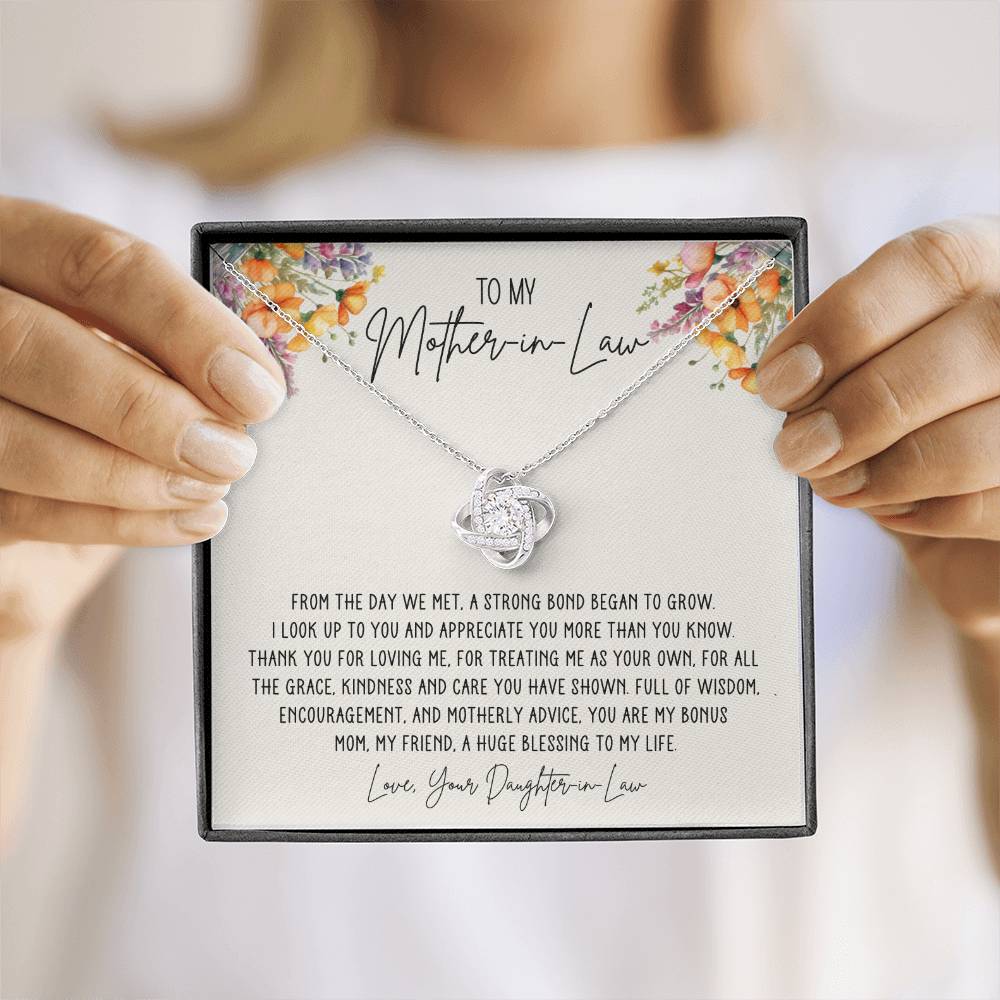 Mother in Law Bonus Mom Love Knot Necklace from Daughter in Law