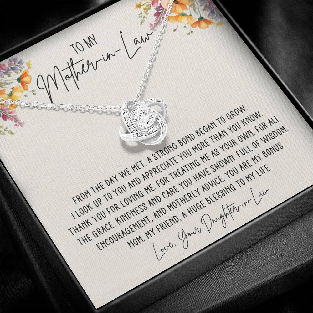 Mother in Law Bonus Mom Love Knot Necklace from Daughter in Law