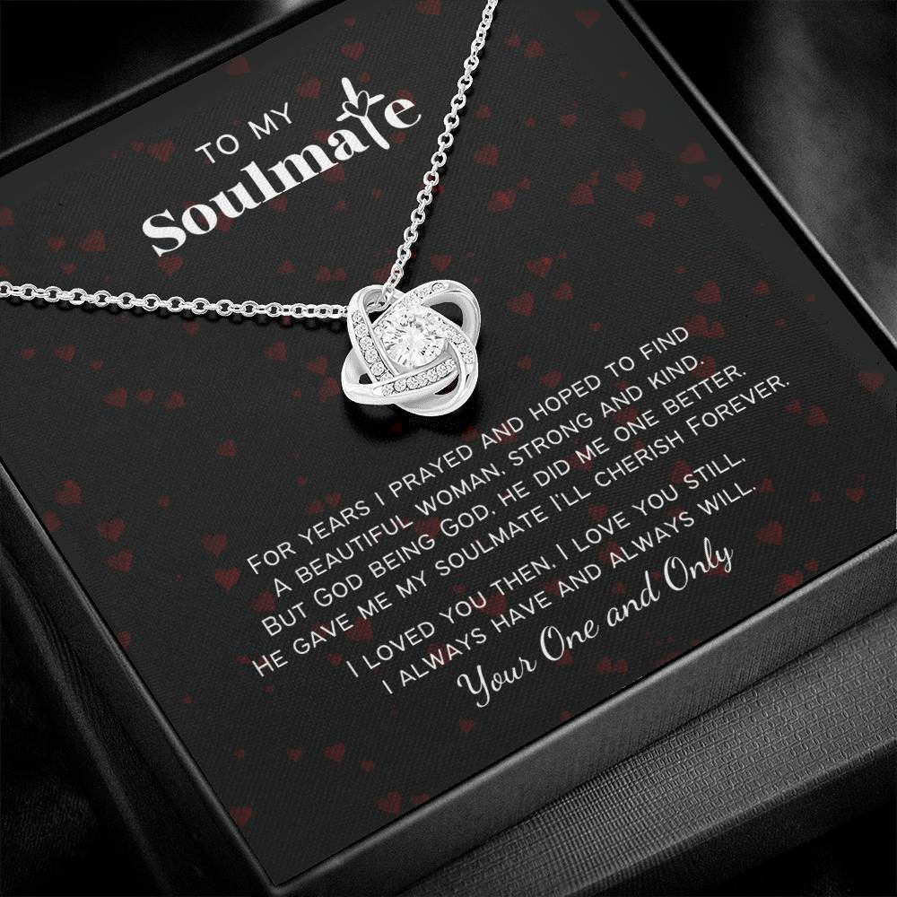 To My Soulmate Christian Love Poem Personalized Love Knot Necklace