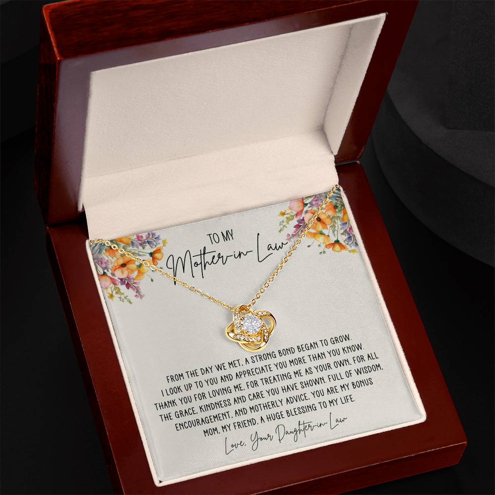 Mother in Law Bonus Mom Love Knot Necklace from Daughter in Law