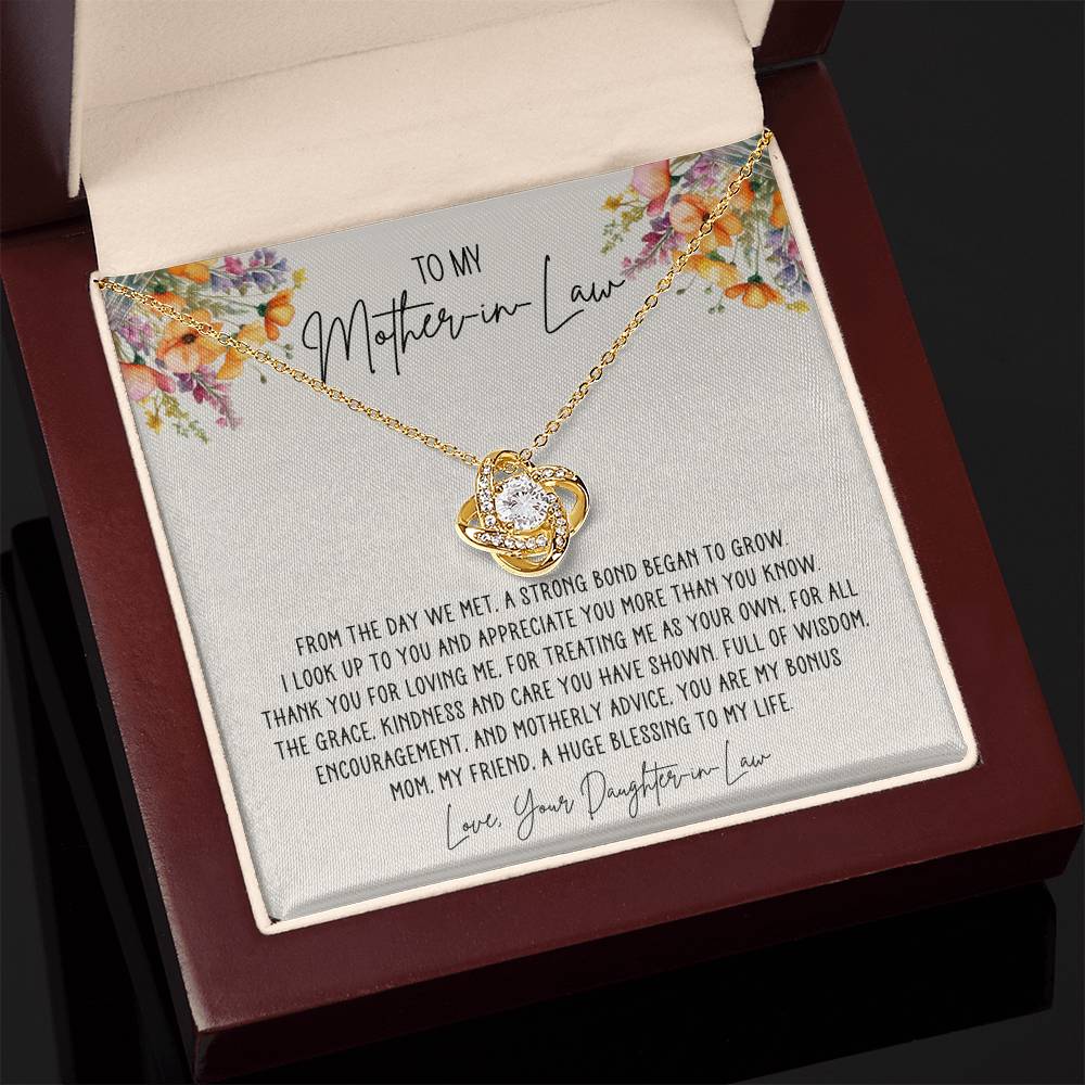 Mother in Law Bonus Mom Love Knot Necklace from Daughter in Law