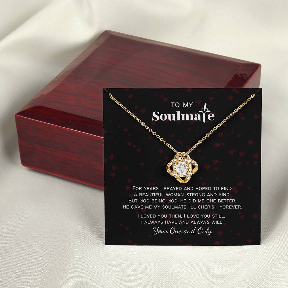 To My Soulmate Christian Love Poem Personalized Love Knot Necklace