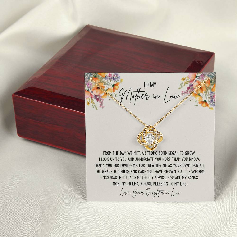 Mother in Law Bonus Mom Love Knot Necklace from Daughter in Law