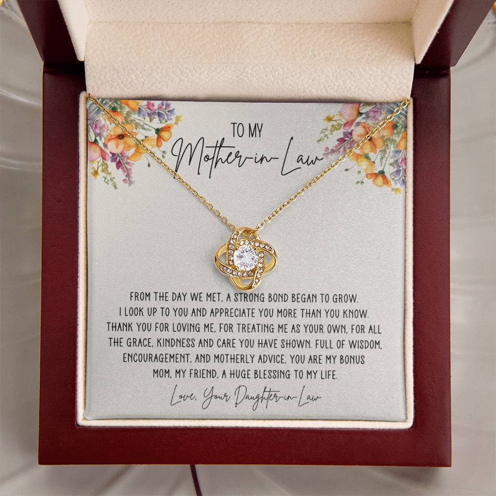 Mother in Law Bonus Mom Love Knot Necklace from Daughter in Law