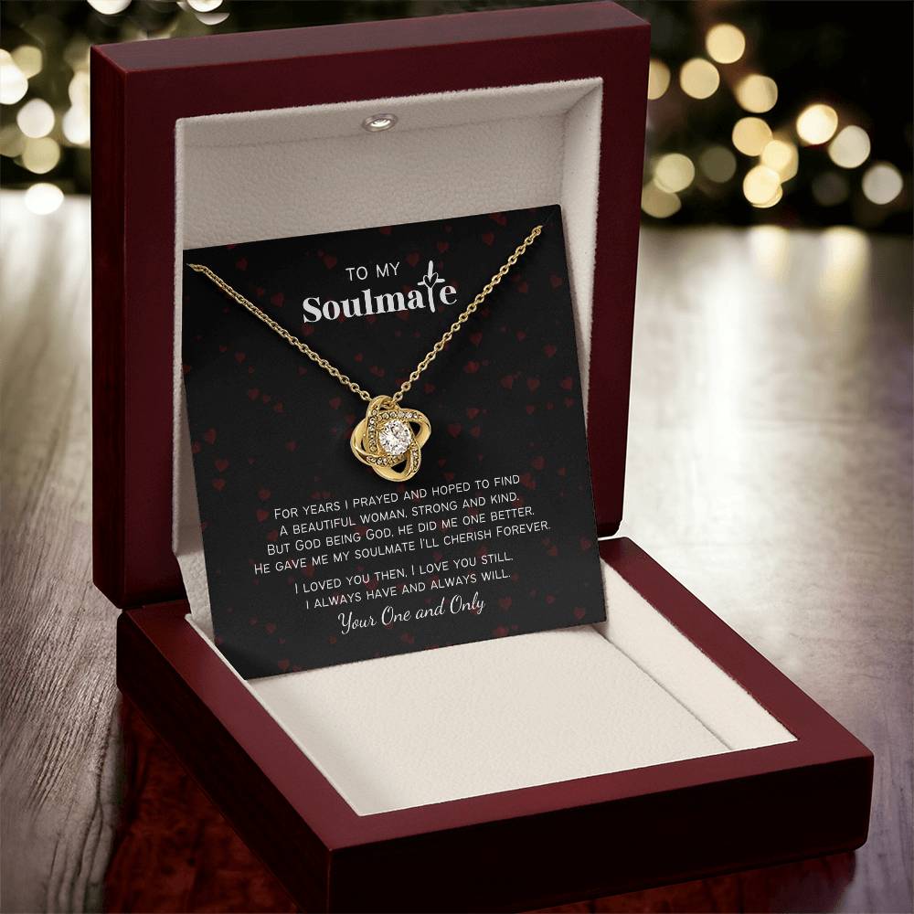 To My Soulmate Christian Love Poem Personalized Love Knot Necklace