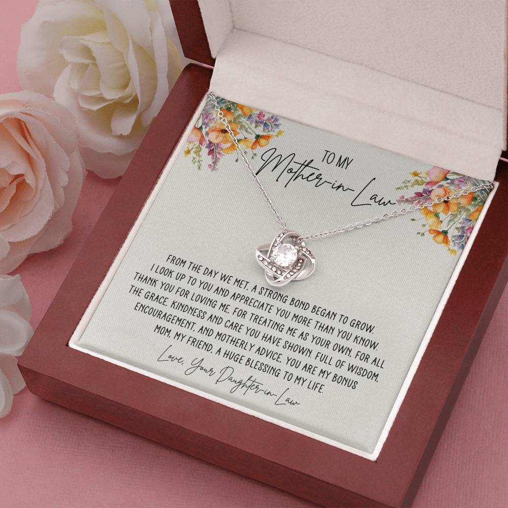 Mother in Law Bonus Mom Love Knot Necklace from Daughter in Law