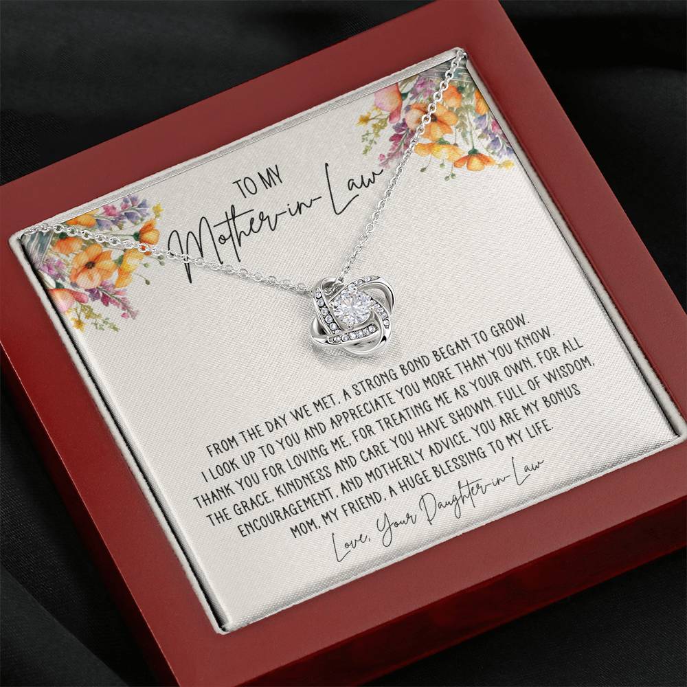 Mother in Law Bonus Mom Love Knot Necklace from Daughter in Law